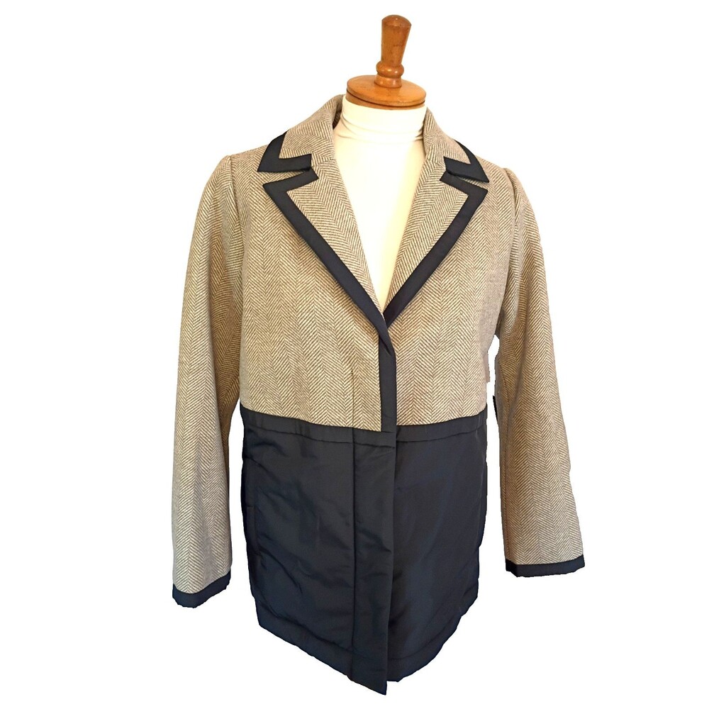 Peace Love World Mixed Media Coat Midnight Blue/Gray Size XXS A619743 NEW